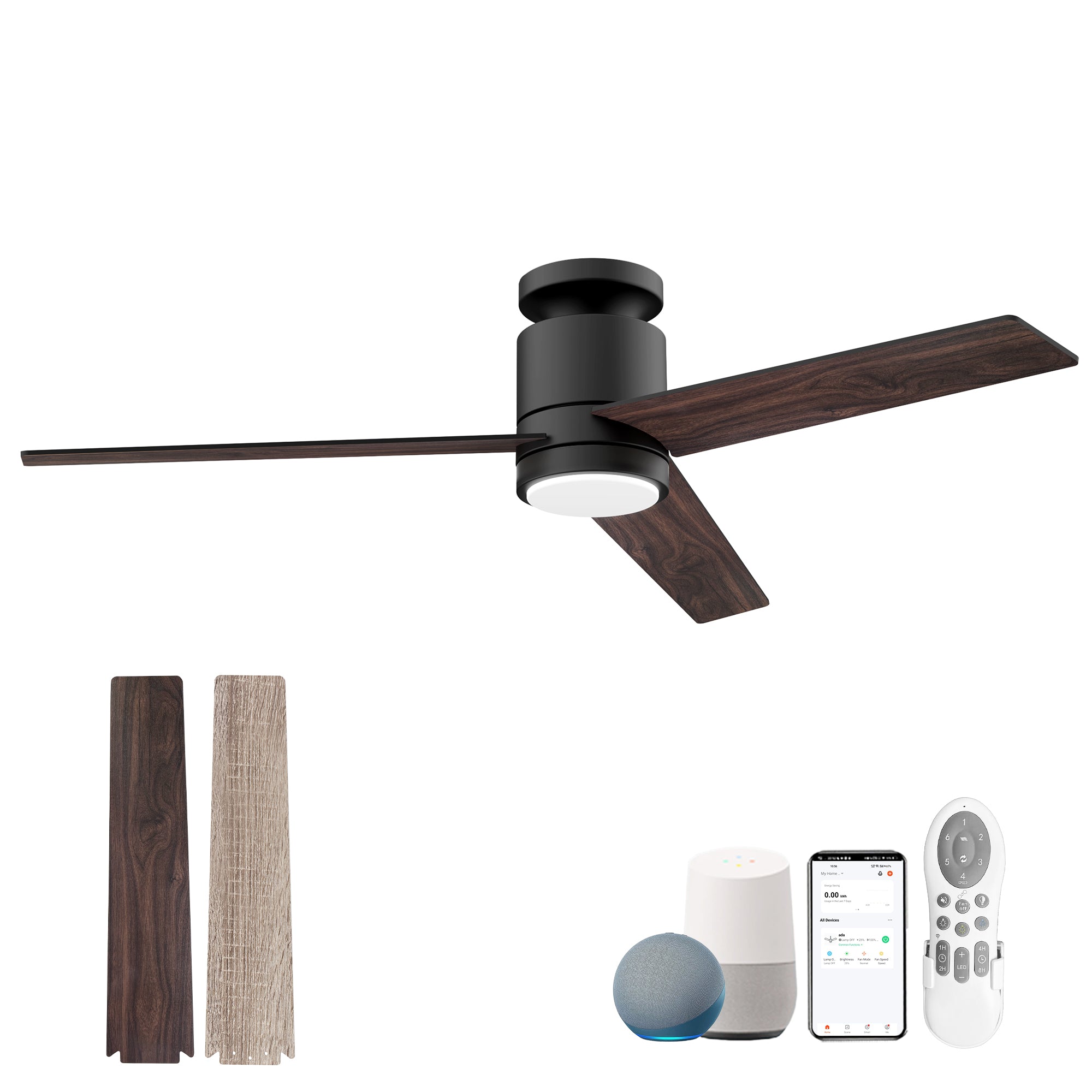 615-WA Cumilo 52” Smart Ceiling Fans with Lights Remote