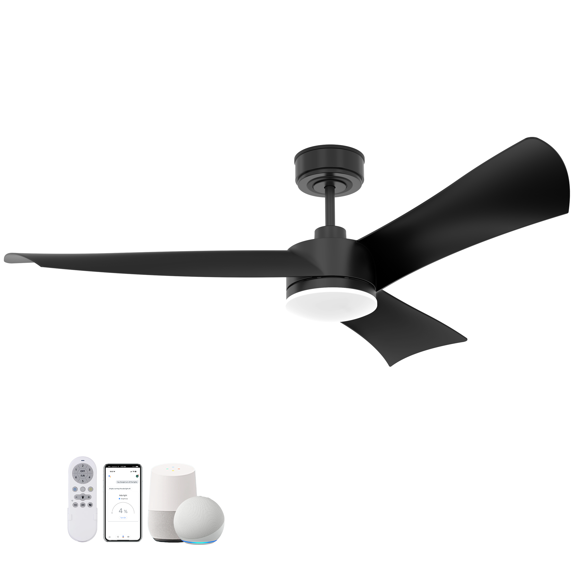 651BN-52" Smart Ceiling Fan with Lights Remote