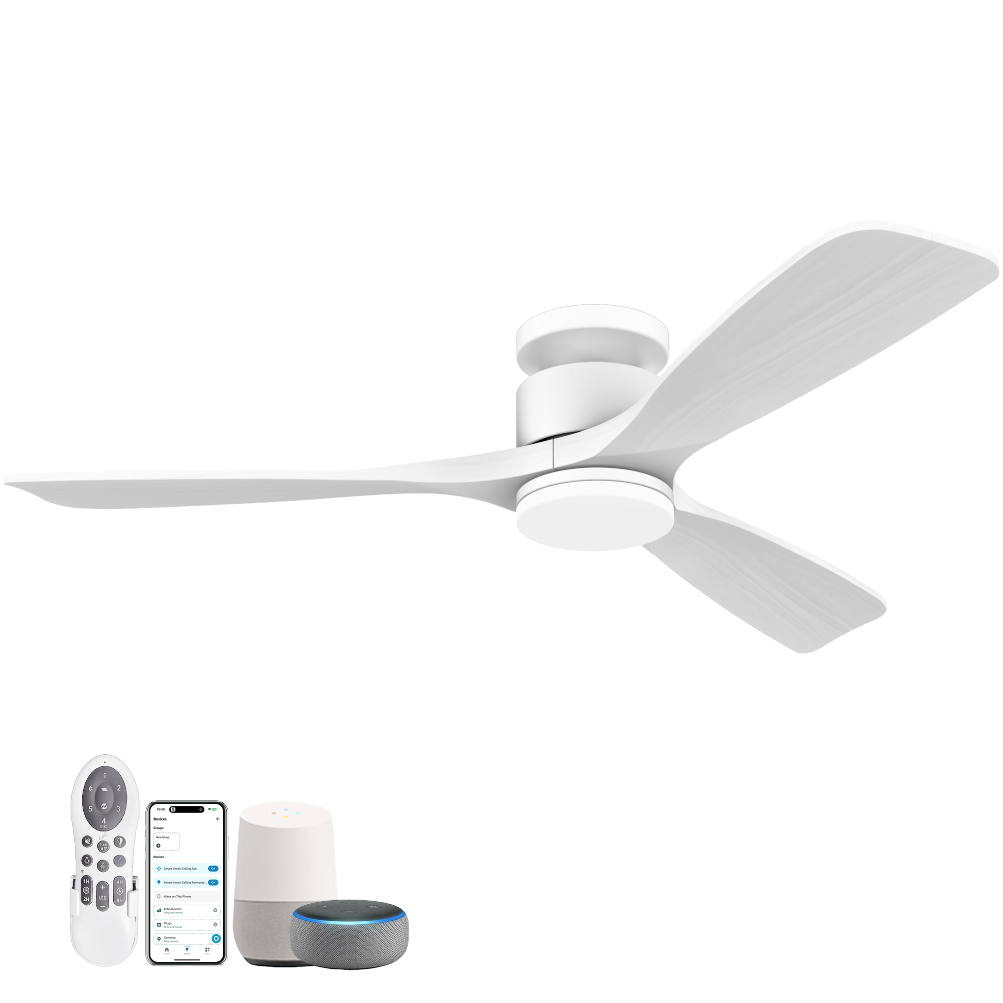 807-WHF Cumilo 52" Smart Ceiling Fans with Lights Remote