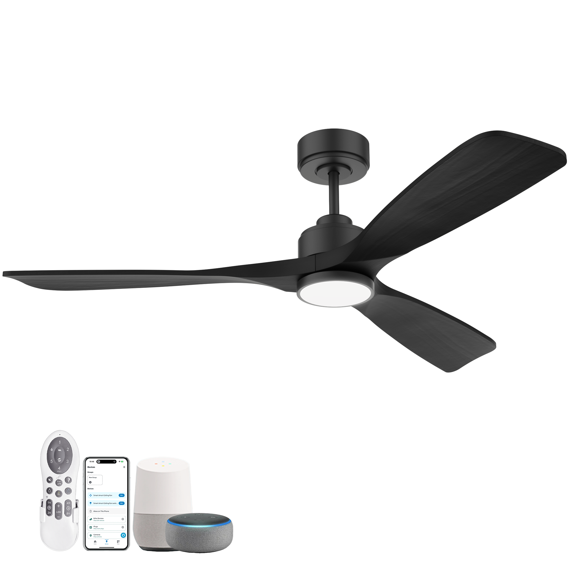 807-BKD Cumilo 52" Smart Ceiling Fans with Lights Remote