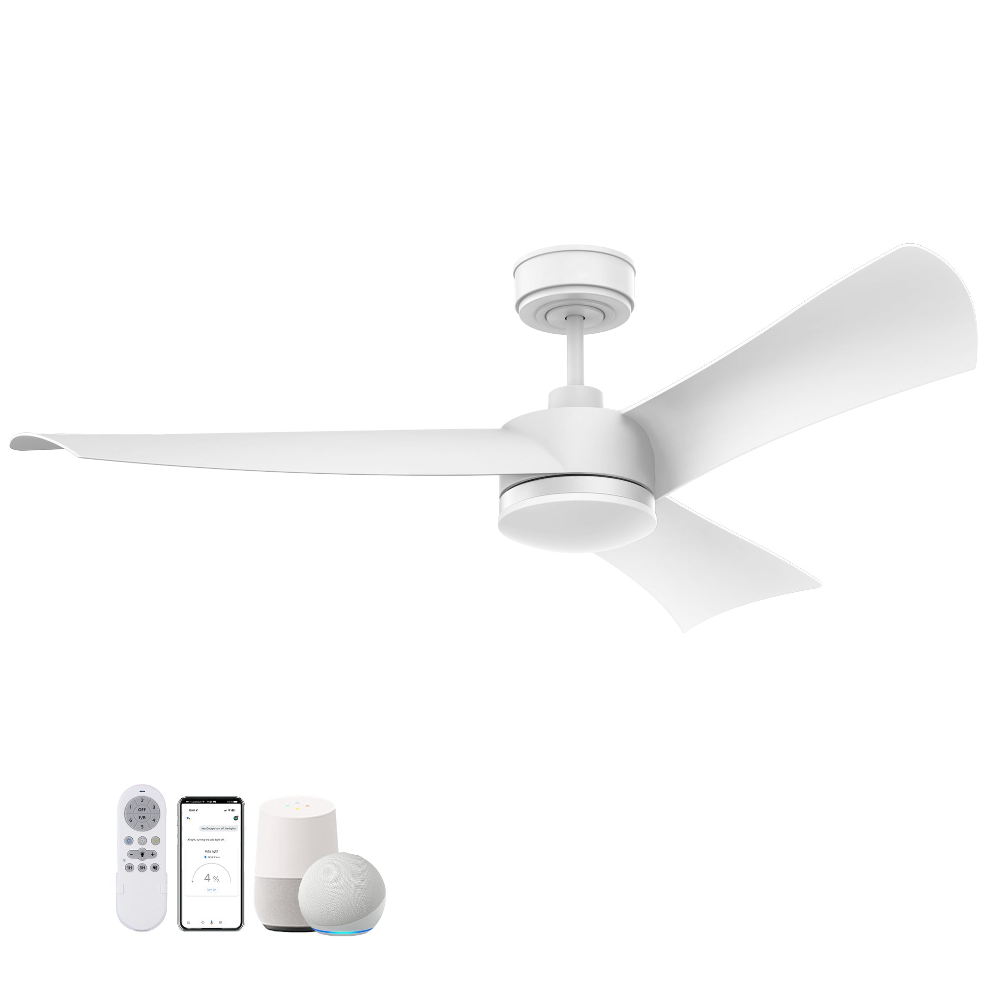 651WN-52" Smart Ceiling Fan with Lights Remote