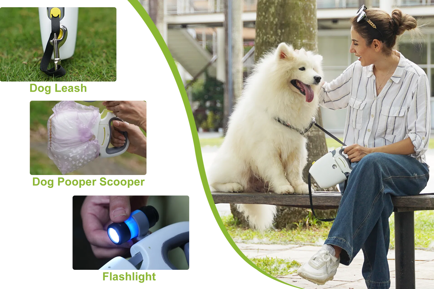 Hybrid Leash Retractable Dog Leash & Pooper Scooper