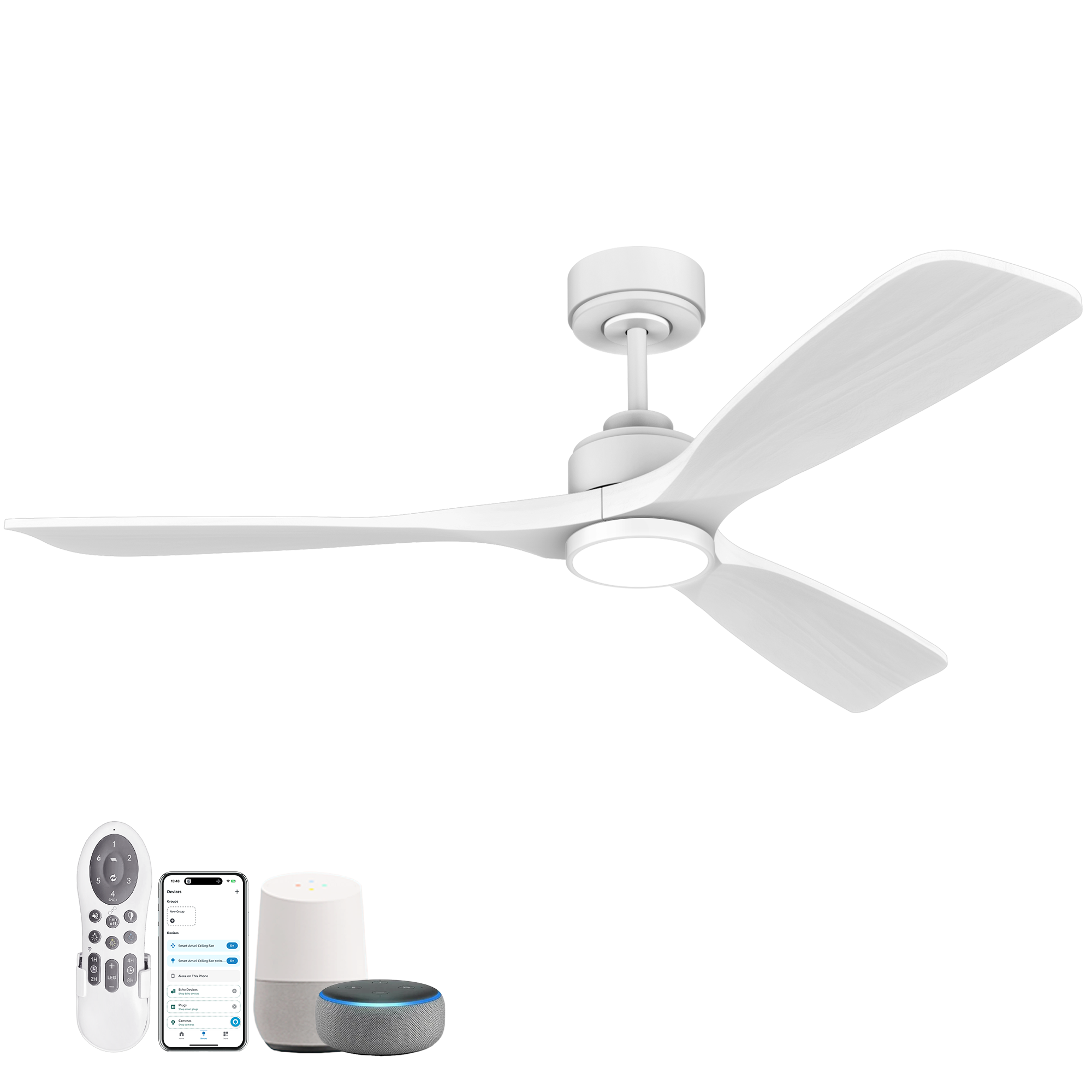 807-WHD Cumilo 52" Smart Ceiling Fans with Lights Remote