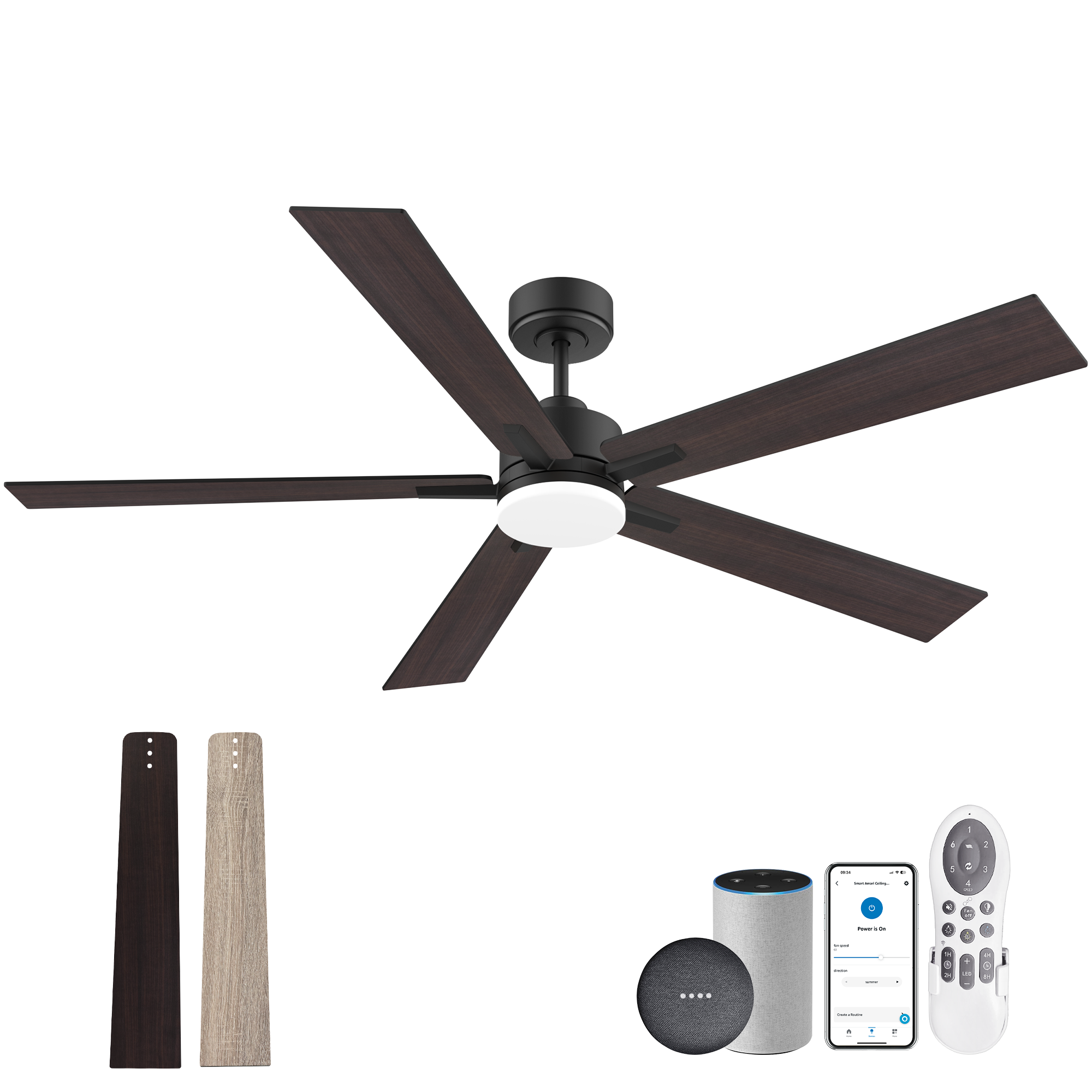 617BWA-60" Smart Ceiling Fan with Lights Remote