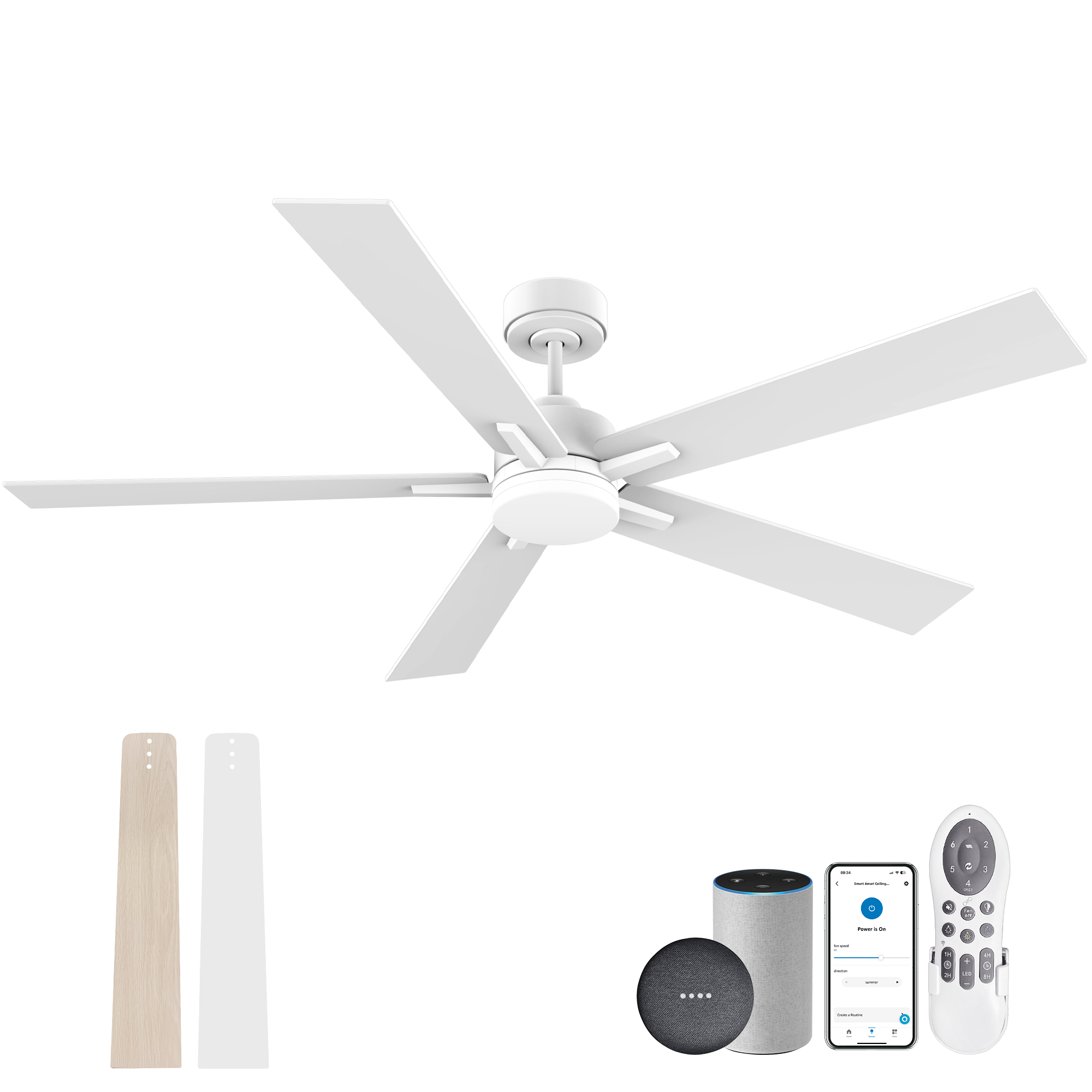 617-WWL Cumilo 60" Smart Ceiling Fans with Lights Remote