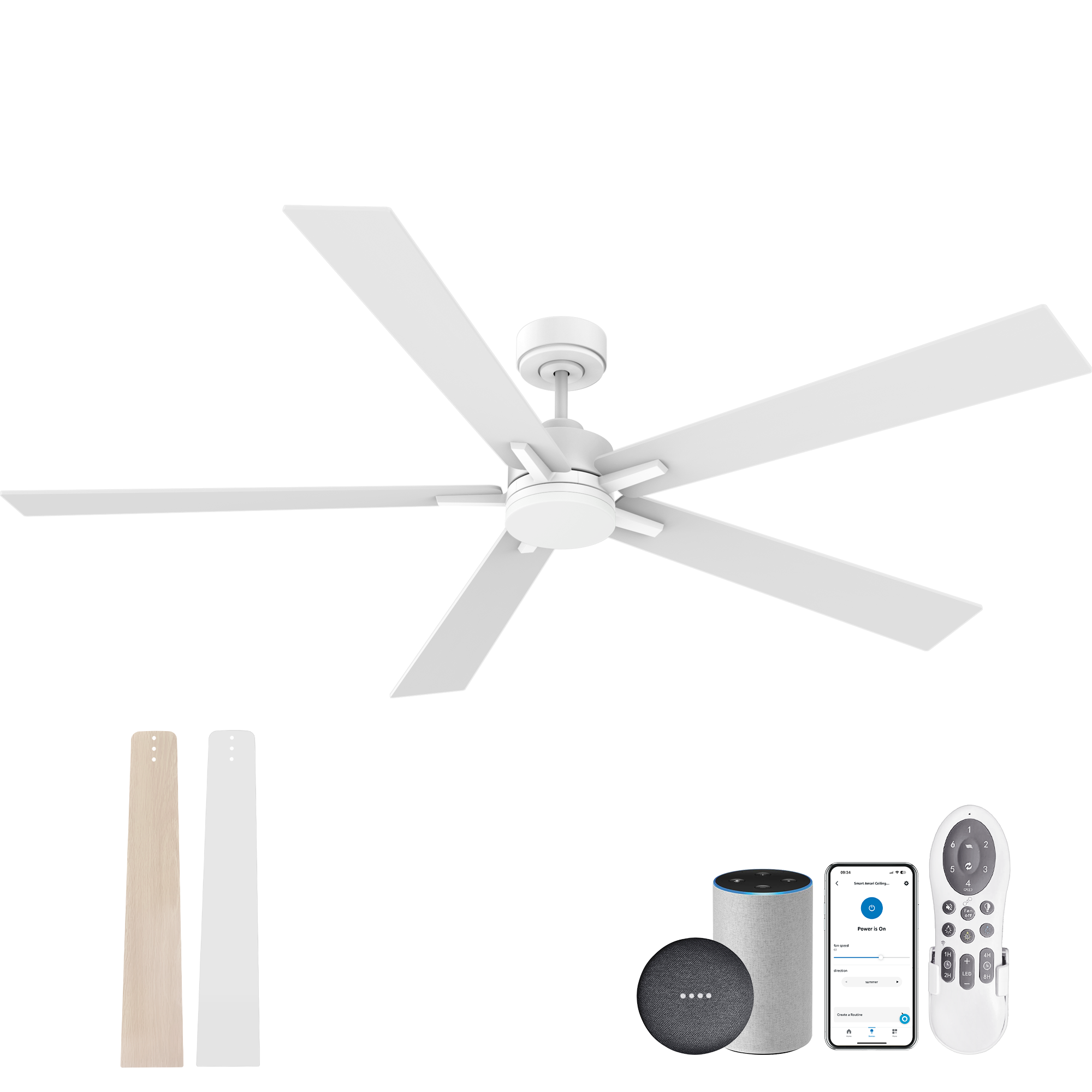 617-WWL Cumilo 72" Smart Ceiling Fans with Lights Remote