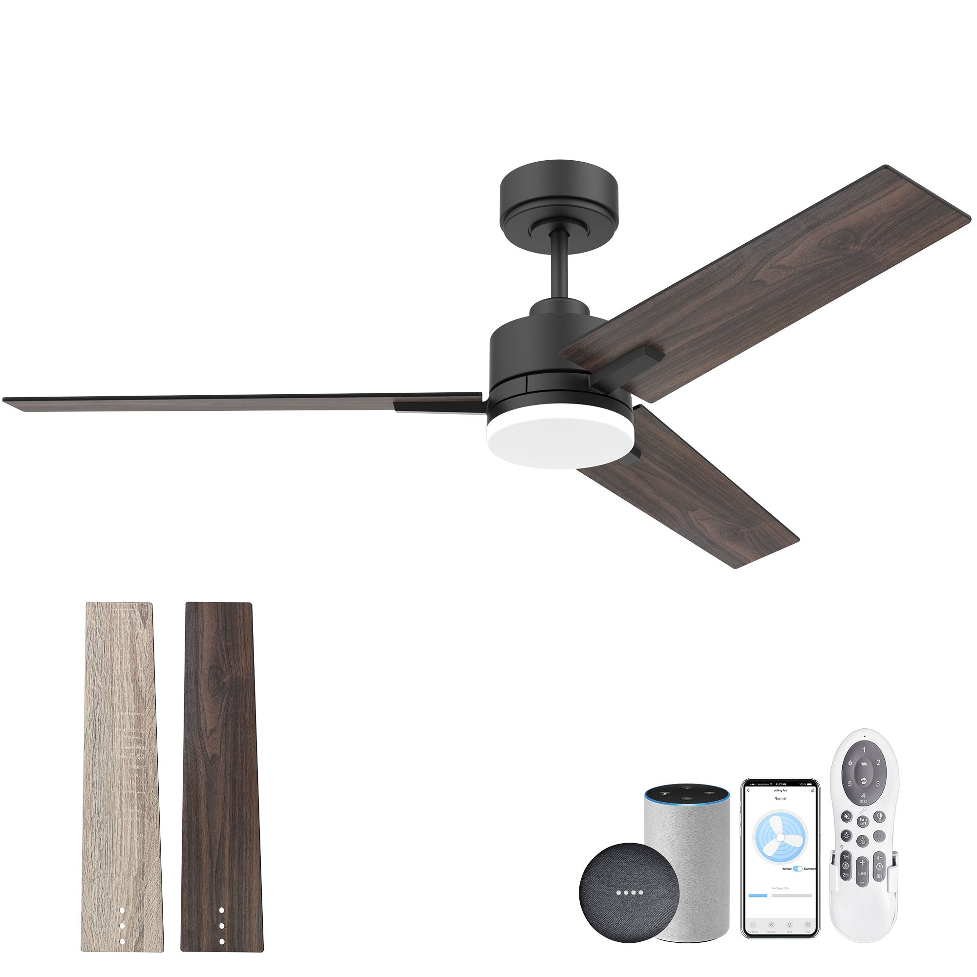 616BWA-52" Smart Ceiling Fan with Lights Remote