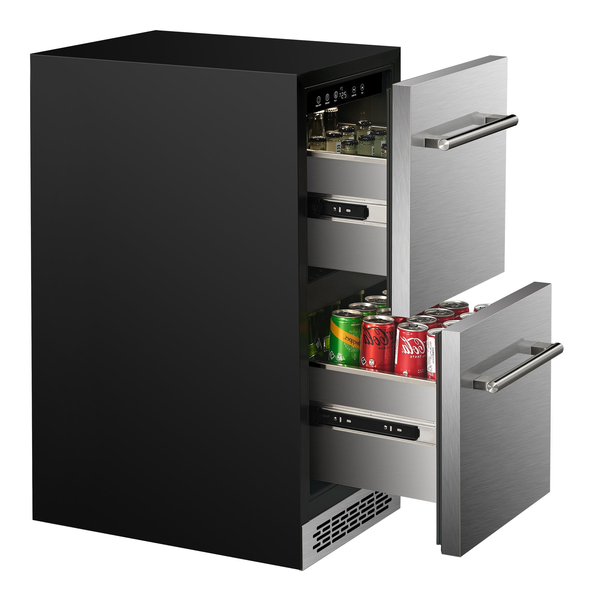 BC-96WS-15 Inch Outdoor Refrigerator,Under Counter Double Drawer Beverage Fridge