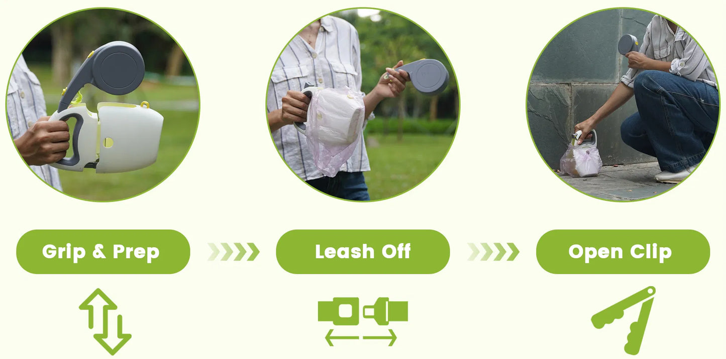 Hybrid Leash Retractable Dog Leash & Pooper Scooper