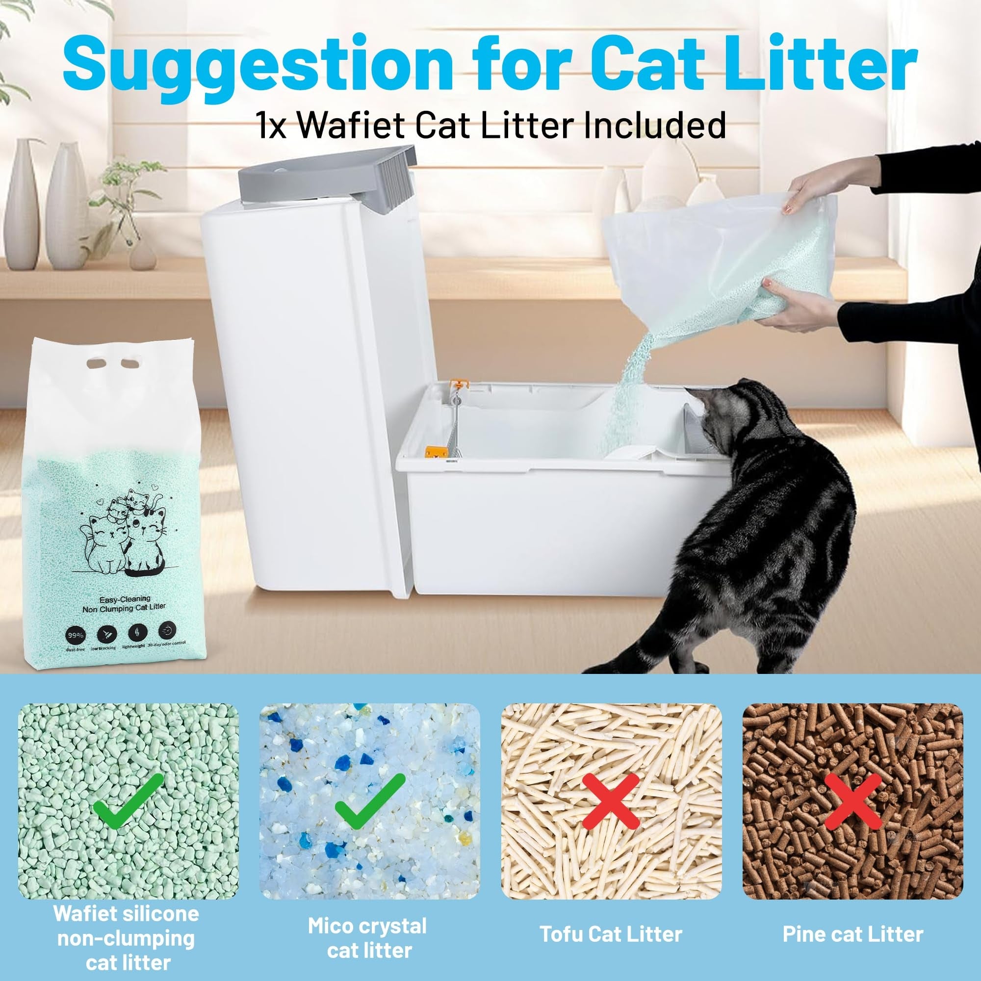 Peterest Scoop-free Cat Litter Box