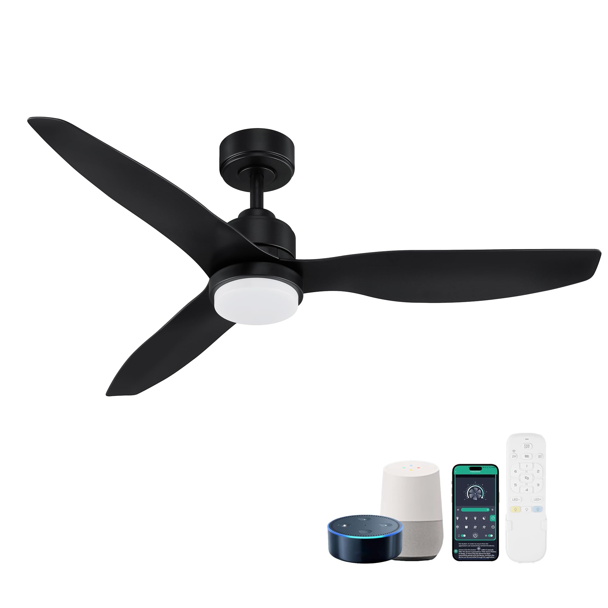 359B-52" Smart Ceiling Fan with Lights Remote