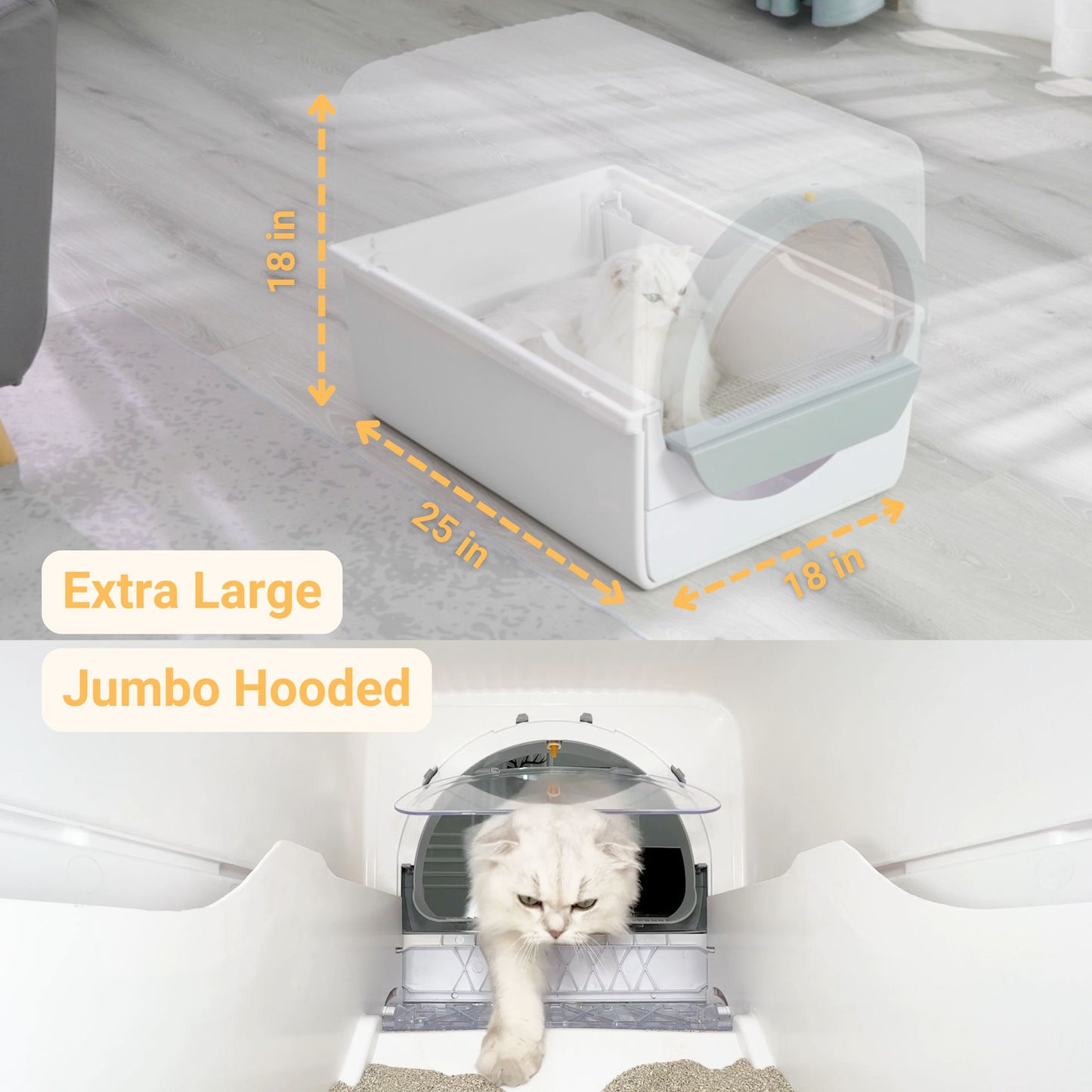 Peterest Pull&Push Mechanical Self-Cleaning Cat Litter Box