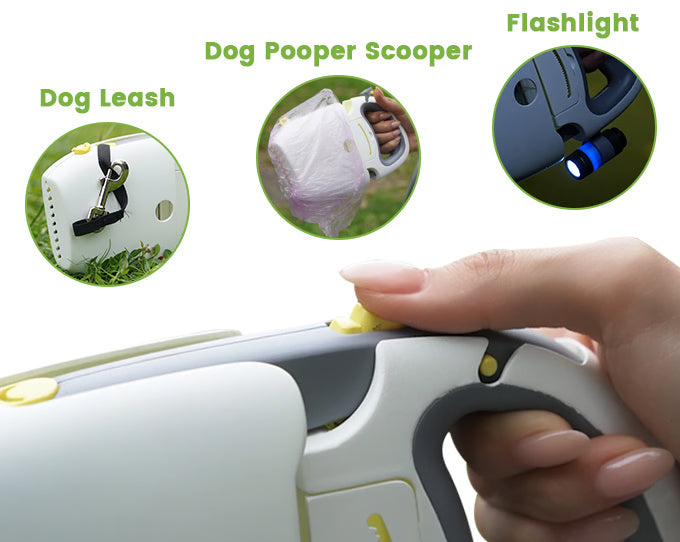 Hybrid Leash Retractable Dog Leash & Pooper Scooper