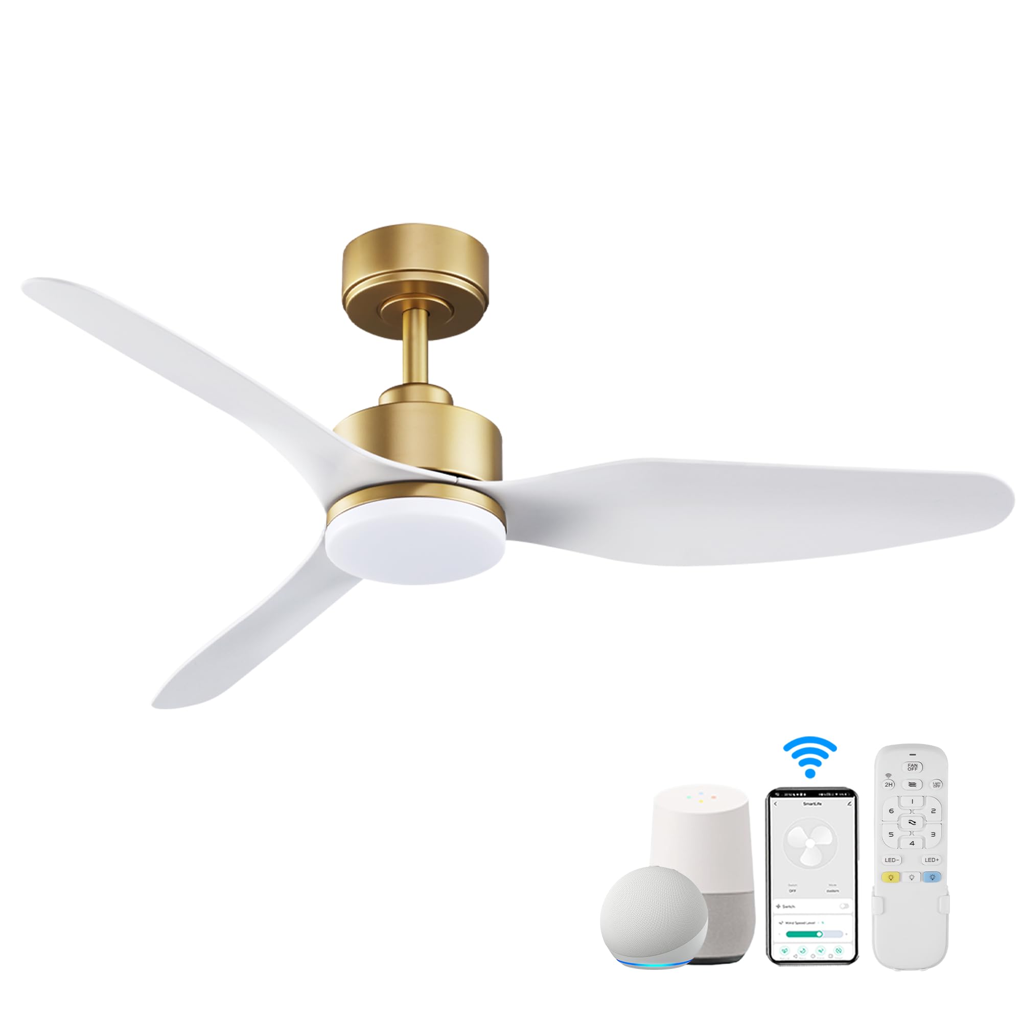 359-GW 48 Inch Smart Ceiling Fans with Lights and Remote Control