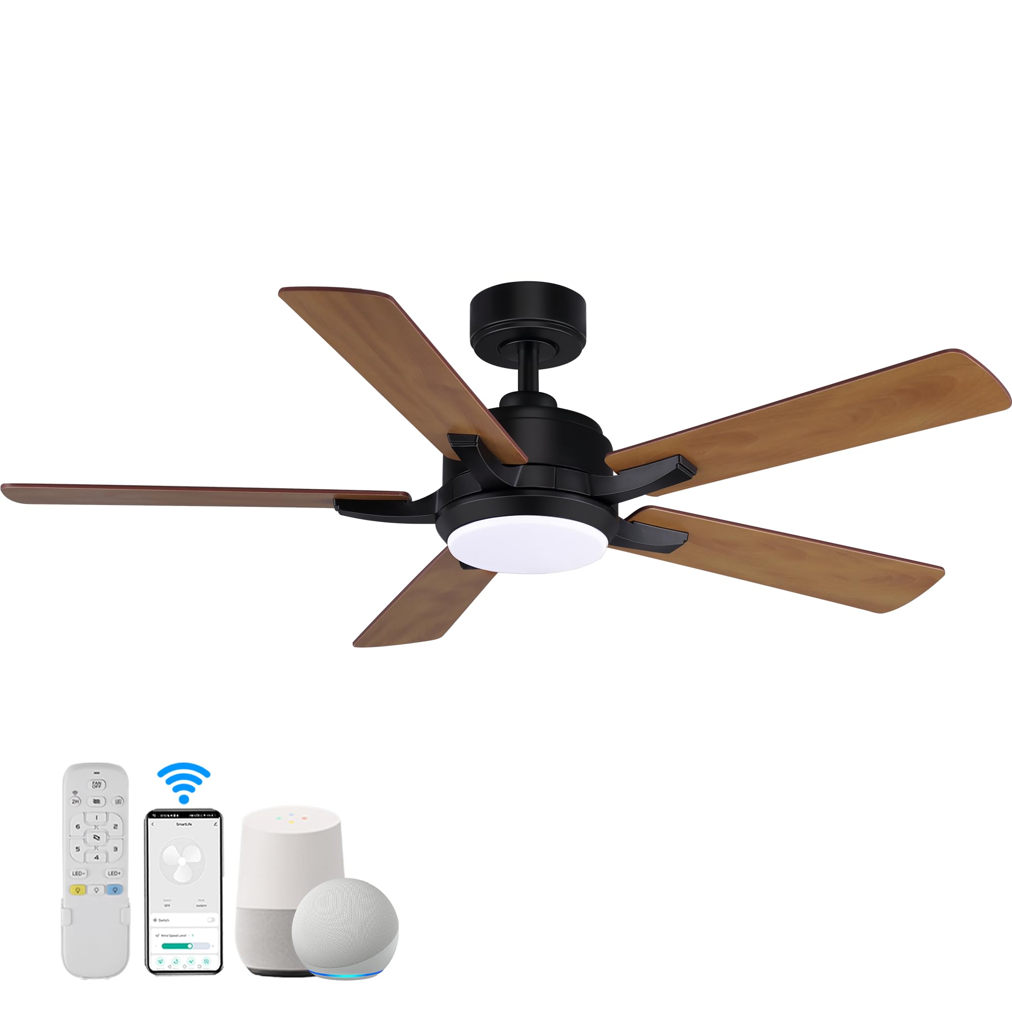 671-WD Cumilo 52" Smart Ceiling Fans with Lights Remote