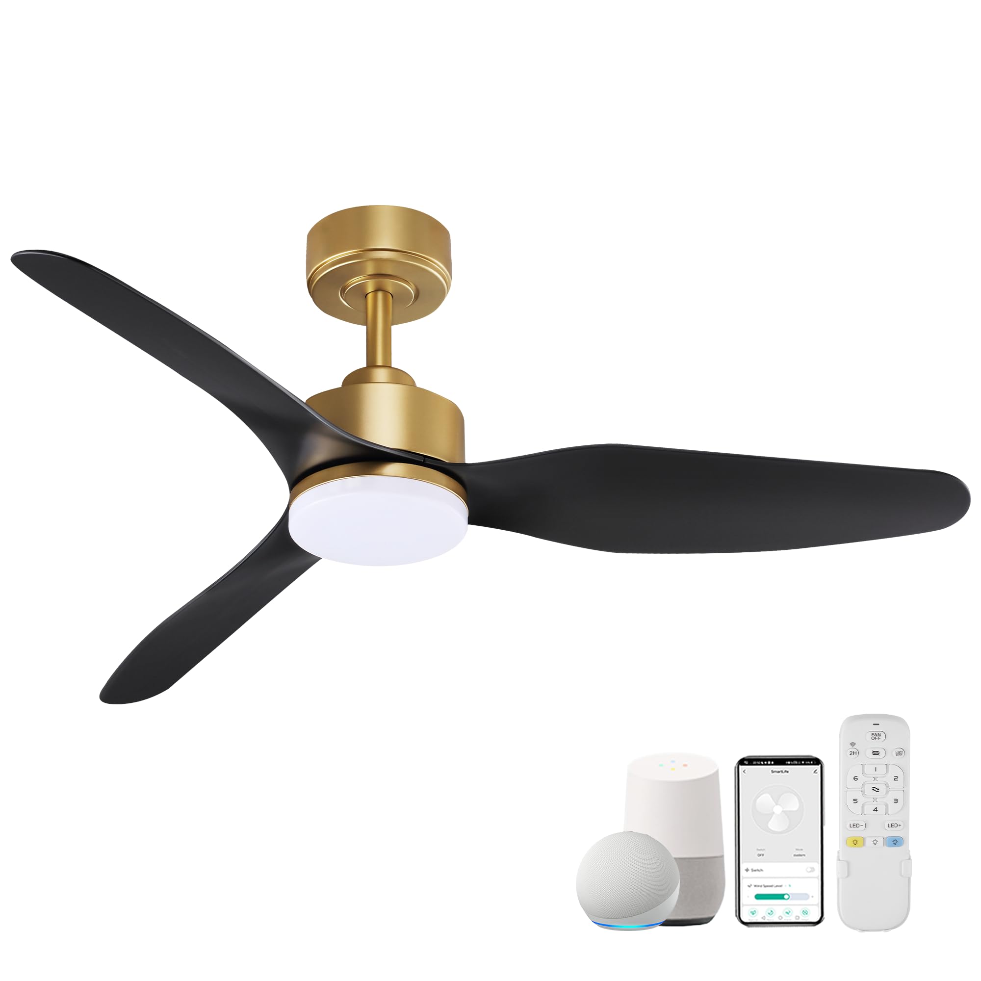 325-BG Cumilo 48" Smart Ceiling Fans with Lights Remote