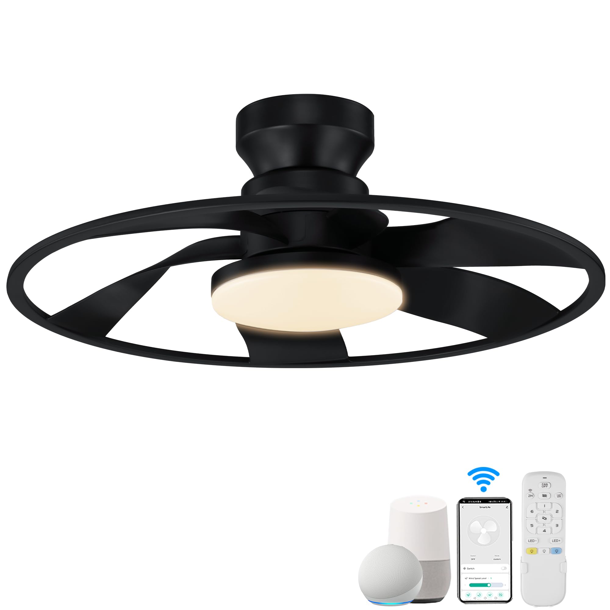 622-FB Cumilo 22" Smart Ceiling Fans with Lights Remote